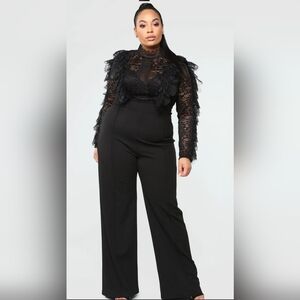 FN Elegant Black Lace Jumpsuit